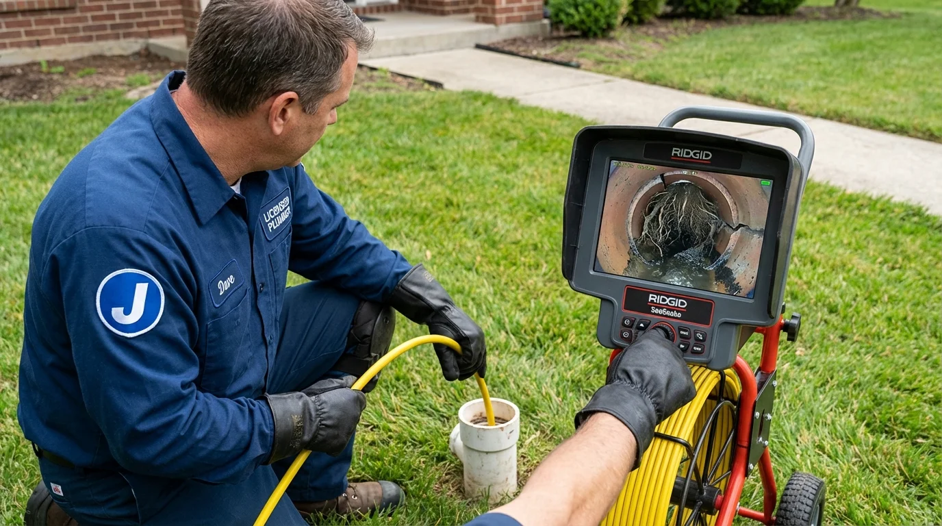 Sewer camera inspection being performed by Johns Plumbing LLC in Kiowa
